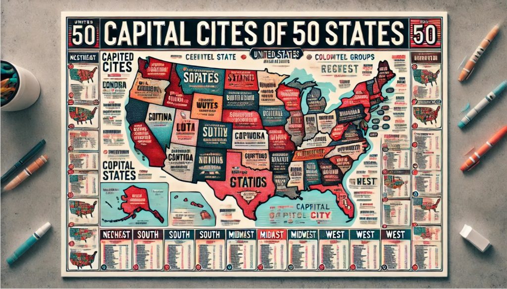 Capital cities of 50 states